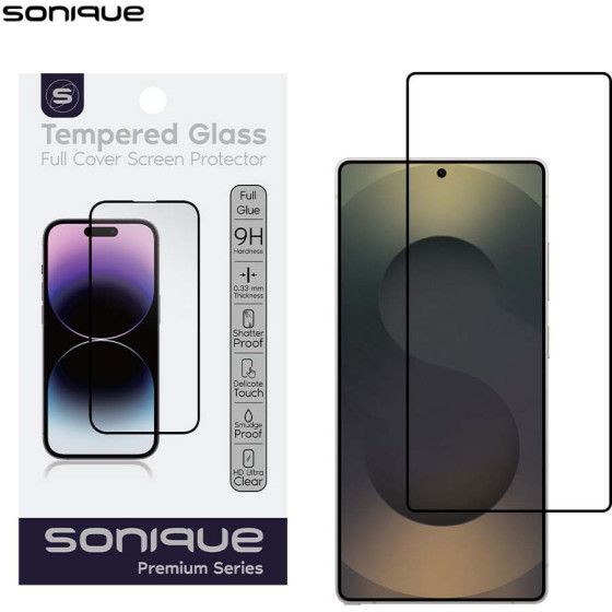 Sonique Hardy Glass Premium Series Hd Full Cover 9H (Fingerprint unlock) Samsung Galaxy S25 Ultra �����