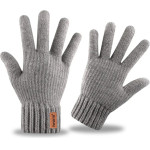 Iwarm - Gloves (ST0016) - From Alpaca Wool, Size 22cm - Grey - (ST0016;GREY)