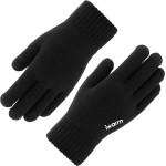 Iwarm - Touchscreen Gloves (ST0005) - Double Layer And Velvet/Acrylic, Size 21cm - Black - (ST0005/BLACK)