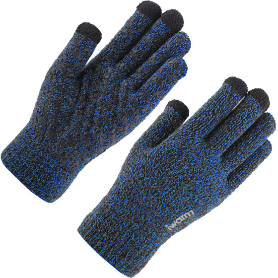 Iwarm - Touchscreen Gloves (ST0018) - Premium Wool, With Non-Slip Details, Size 23cm - Blue - (ST0018/BLUE)