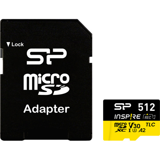 Silicon Power ����� ������ Microsdxc Inspire, 512GB, UHS-I U3 A1 V30 - (SP512GBSTXLA2V1NSP)