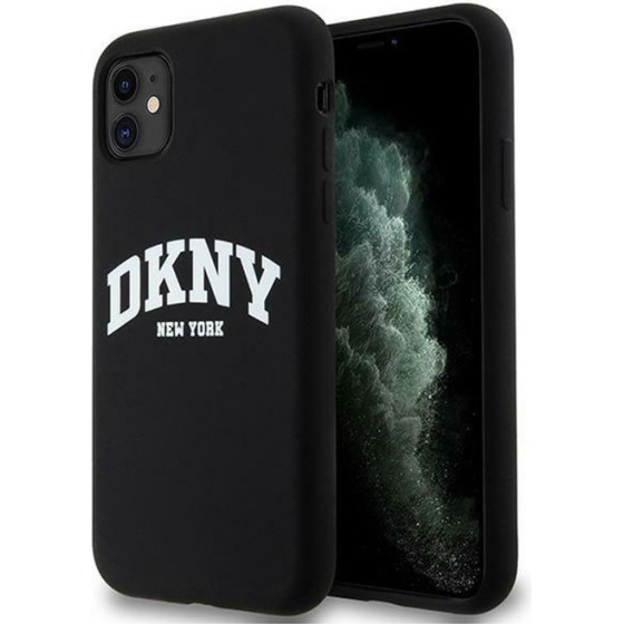 DKNY Liquid Silicone White Printed Logo Magsafe - Case For Iphone 11 (black) - (DKHMN61SNYACH)