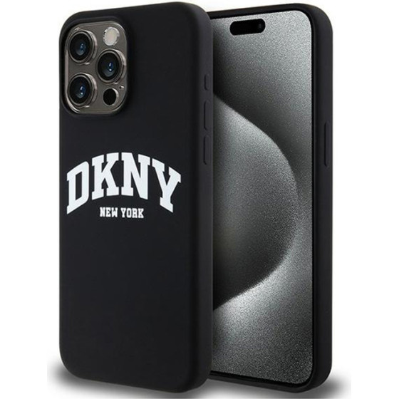 DKNY Liquid Silicone White Printed Logo Magsafe - Case For Iphone 13 Pro Max (black) - (DKHMP13XSNYACH)