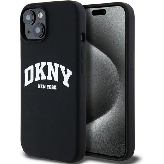 DKNY Liquid Silicone White Printed Logo Magsafe - Case For Iphone 14 / 15 / 13 (black) - (DKHMP14SSNYACH)