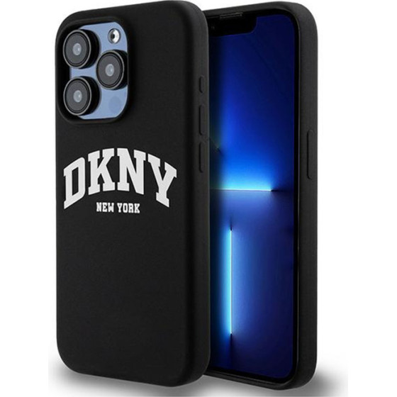 DKNY Liquid Silicone White Printed Logo Magsafe - Case For Iphone 14 Pro (black) - (DKHMP14LSNYACH)