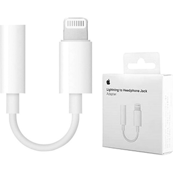 Apple - Original Audio Adapter A1749 (MMX62ZM/A) - Lightning To Jack 3.5mm - White (Blister Packing) - (MMX62ZM/A;A1749)