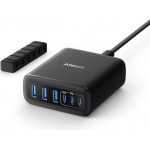 Anker Desktop Charger , 112W, 3A, 3 x USB-A - 3 x USB-C, Black - (A2154G11)