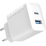 Anker Wall Charger 312, 20W, 3A, 1 x USB-A - 1 x USB-C, White - (A2348G21)