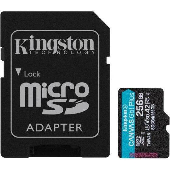 Kingston Memory Card Canvas Go Plus Class 10, UHS-I, U3, V30, A2 - (SDCG4/256GB)
