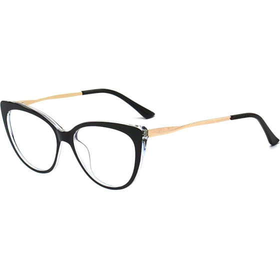 Techsuit - Anti-Blue Light Glasses Reflex Metal (F5018-C72) - Cat Eye - Dark Black