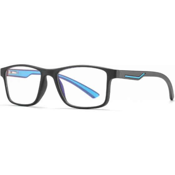 Techsuit - Anti-Blue Light Glasses Reflex TR90 (F2388) - Rectangular - Sand Black / Blue - (F2388/BLUE)