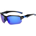 Techsuit - Bike Glasses (9301) - For Cycling And Sport Outdoor Activities, With Uv Protection, Unisex - Black / Blue