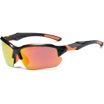Techsuit - Bike Glasses (9301) - For Cycling And Sport Outdoor Activities, With Uv Protection, Unisex - Black / Orange