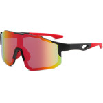 Techsuit - Bike Glasses (9337) - For Cycling, Sport Outdoor Activities, With Uv Protection, Pc Frame, Unisex - Black / Red