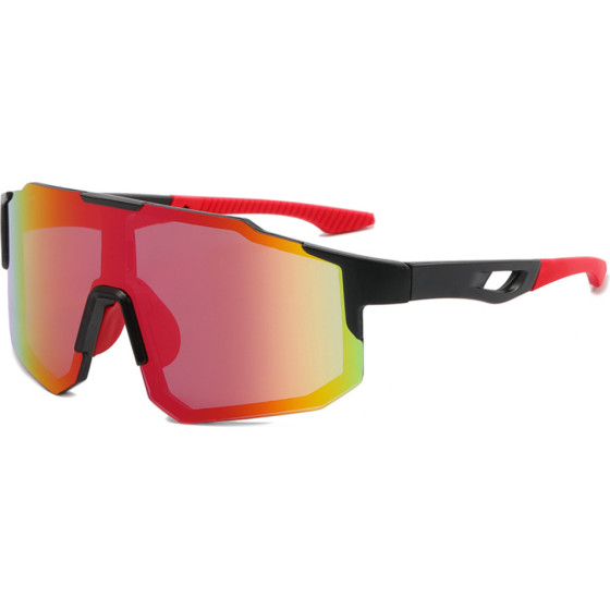 Techsuit - Bike Glasses (9337) - For Cycling, Sport Outdoor Activities, With Uv Protection, Pc Frame, Unisex - Black / Red