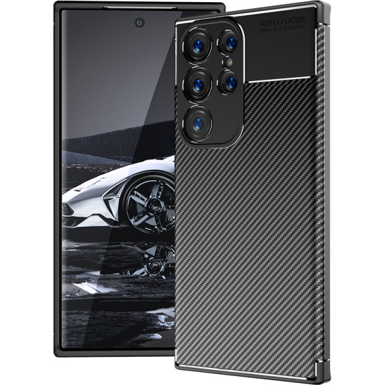 Techsuit - Carbonfiber - Samsung Galaxy S23 Ultra - Black