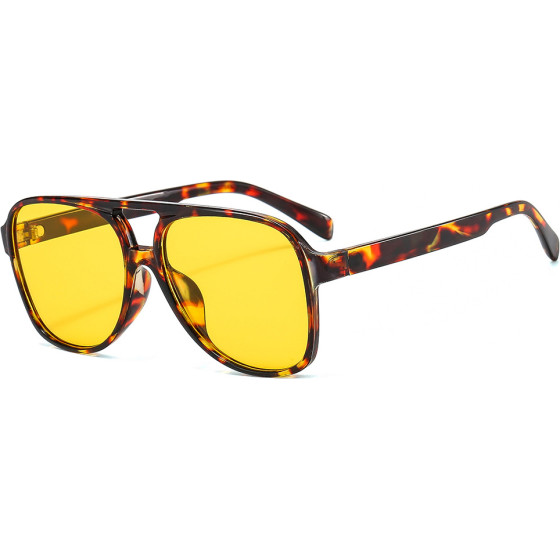 Techsuit - Sunglasses (98061) - Uv Protection, For Women And Men - Leopard / Yellow