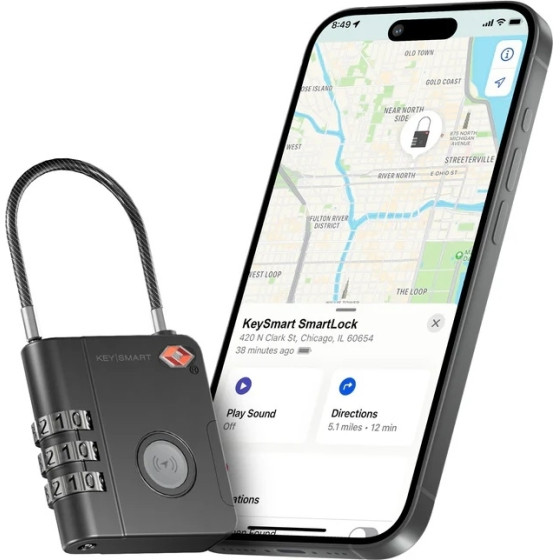 Key Smart Smartlock ��������� ��������� Tsa Approved Find My Lock - (KS520-BLK)