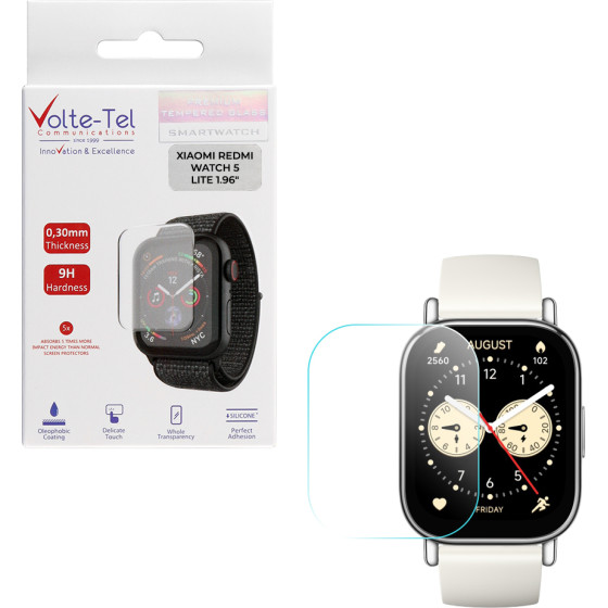 Volte-Tel Tempered Glass Xiaomi Redmi Watch 5 Lite 1.96'' 9H 0.30mm 2.5D Full Glue Full COVER - (5205308384035)