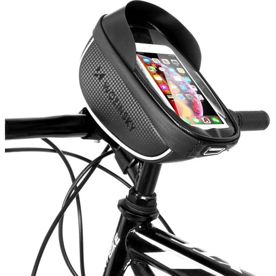 Wozinsky bike handlebar bag with phone case 1l black 5907769300585 - (WBB16BK)