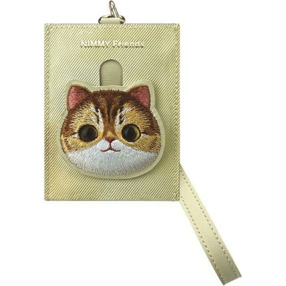 Nimmy card wallet BIG EYED PET 2.0 Cat khaki