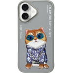 Nimmy case GLASSES COOL CAT for IPHONE 16 gray