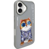 Nimmy case GLASSES COOL CAT for IPHONE 16 gray