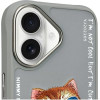 Nimmy case GLASSES COOL CAT for IPHONE 16 gray