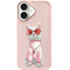 Nimmy case GLASSES COOL CAT for IPHONE 16 pink