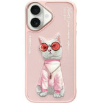 Nimmy case GLASSES COOL CAT for IPHONE 16 pink