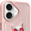Nimmy case GLASSES COOL CAT for IPHONE 16 pink