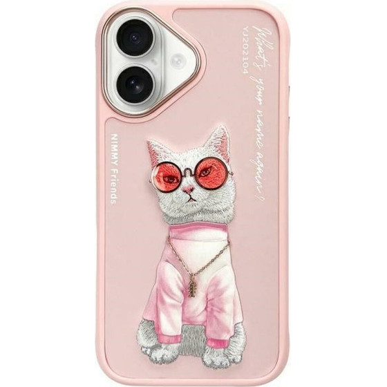 Nimmy case GLASSES COOL CAT for IPHONE 16 pink