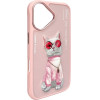 Nimmy case GLASSES COOL CAT for IPHONE 16 pink
