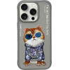 Nimmy case GLASSES COOL CAT for IPHONE 16 Pro gray