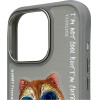 Nimmy case GLASSES COOL CAT for IPHONE 16 Pro gray