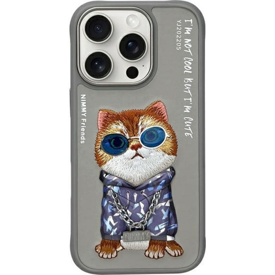 Nimmy case GLASSES COOL CAT for IPHONE 16 Pro Max gray