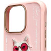 Nimmy case GLASSES COOL CAT for IPHONE 16 Pro Max pink