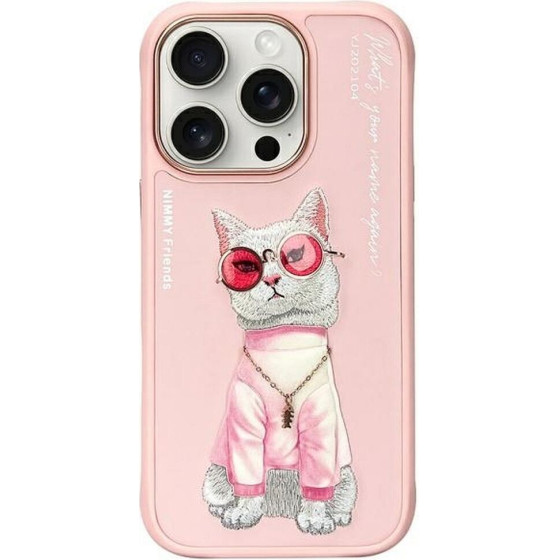 Nimmy case GLASSES COOL CAT for IPHONE 16 Pro Max pink