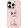 Nimmy case GLASSES COOL CAT for IPHONE 16 Pro pink