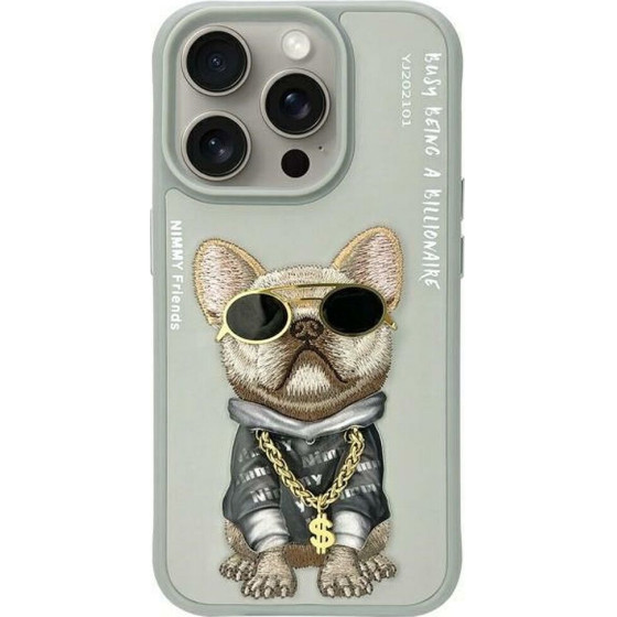 Nimmy case GLASSES COOL DOG for IPHONE 15 Pro gray