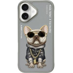 Nimmy case GLASSES COOL DOG for IPHONE 16 gray