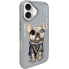 Nimmy case GLASSES COOL DOG for IPHONE 16 gray