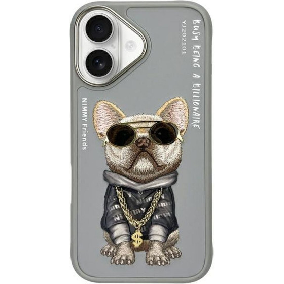 Nimmy case GLASSES COOL DOG for IPHONE 16 gray