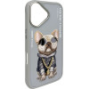 Nimmy case GLASSES COOL DOG for IPHONE 16 gray