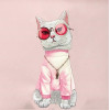 Nimmy crossbody GLASSES COOL CAT pink