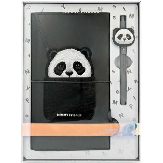 Nimmy set 2in1 notebook + pen BIG EYED PET 2.0 Panda black