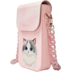 Nimmy set 3in1 phone bag + wallet + gps cover BIG EYED PET 2.0 Cat pink