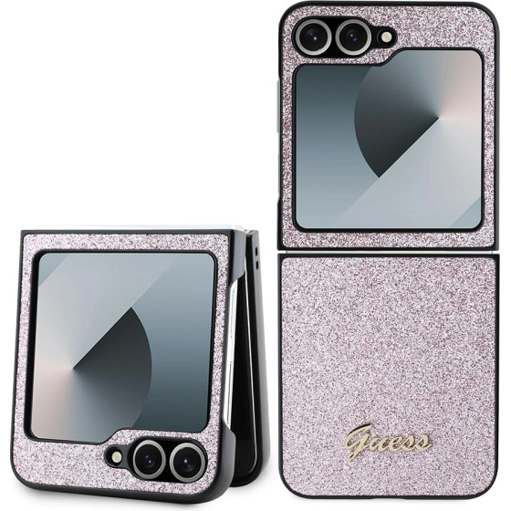 Guess - Glitter Script - Samsung Galaxy Z Flip6 - Pink - (GUHCZF6HGGSHP)