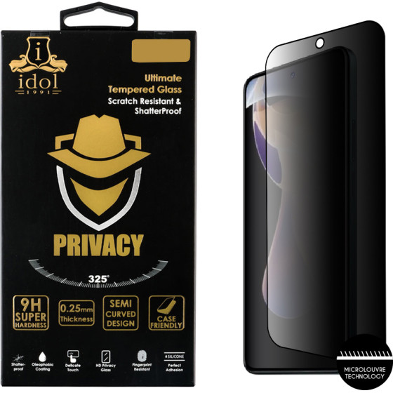 Idol 1991 Tempered Glass Xiaomi Redmi Note 11 PRO/Pro Plus 6.67'' 9H 0.30mm Privacy Antispy Semi Curved Full Glue BLACK