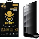 Idol 1991 Tempered Glass Xiaomi Redmi Note 14 Pro Plus 5G 6.67'' 9H 0.25mm Privacy Antispy Semi Curved Full Glue BLACK